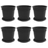 vidaXL Plant Pots 6 pcs Black &Oslash; 17 x 14 cm Plastic