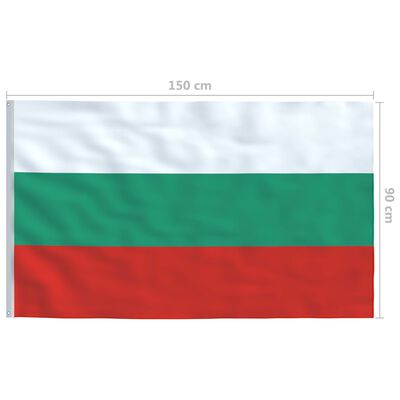vidaXL Bulgaria Flag and Pole Aluminium 6.2 m