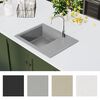 vidaXL Kitchen Sink with Overflow Hole Oval Grey Granite