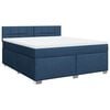 vidaXL Box Spring Bed with Mattress Blue 180x200 cm Fabric