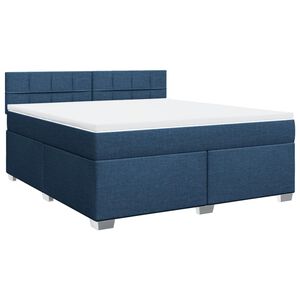 vidaXL Box Spring Bed with Mattress Blue 180x200 cm Fabric