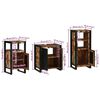 vidaXL Bathroom Furniture Set with Door 3 pcs Brown Solid Reclaim Wood