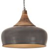 vidaXL Industrial Hanging Lamp Grey Iron & Solid Wood 45 cm E27