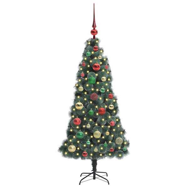 vidaXL Artificial Pre-lit Christmas Tree with Ball Set Green 120 cm
