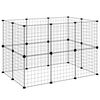 vidaXL 20-Panel Pet Cage with Door Black 35x35 cm Steel