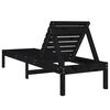 vidaXL Sun Lounger Black 199.5x60x74 cm Solid Wood Pine