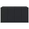 vidaXL Garden Cushion Box PE Rattan 194x100x103 cm Black