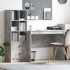 vidaXL Desk with Drawer 2 pcs Concrete Grey