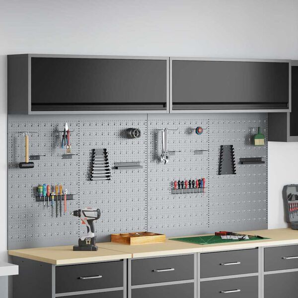 vidaXL Tool Cabinet Set with Shelf 6 pcs Black Powder-Coated Steel