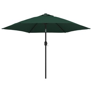 vidaXL LED Cantilever Garden Parasol 3 m Green