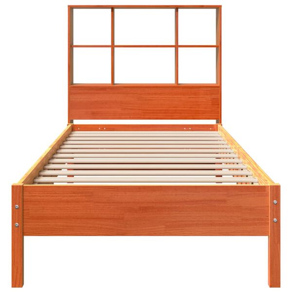 vidaXL Bookcase Bed without Mattress Wax Brown 90x190 cm Single Solid Wood Pine