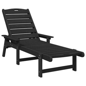 vidaXL Sun Lounger Black 73.5 x 92 x 90cm HDPE