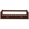 vidaXL Pull-out Sofa Bed Frame without Mattress Dark Brown 90x200 cm