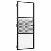 vidaXL Interior Door Black 83 x 201.5 cm Tempered glass and Aluminium