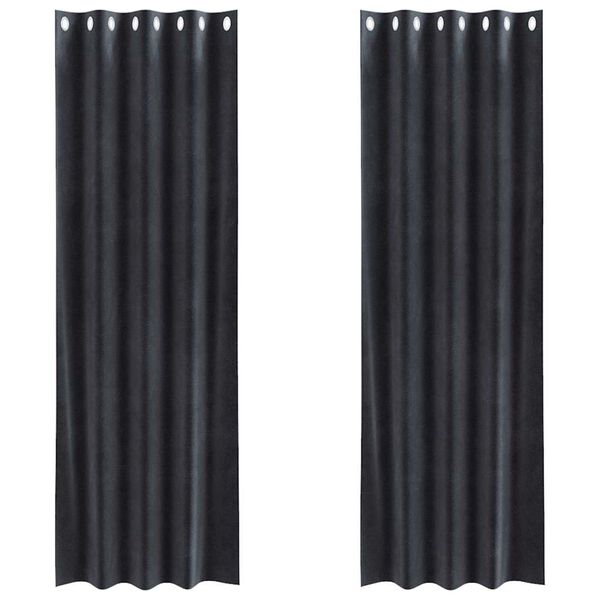 vidaXL Blackout Curtains 2 pcs Dark Grey 140 x 245 cm Velvet