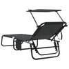 vidaXL Folding Sun Lounger Folding 2 pcs Black 56 x 190 x 81cm Fabric