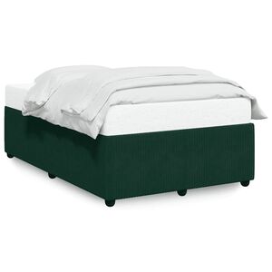 vidaXL Bed Frame without Mattress Dark Green 120x190 cm Small Double Velvet