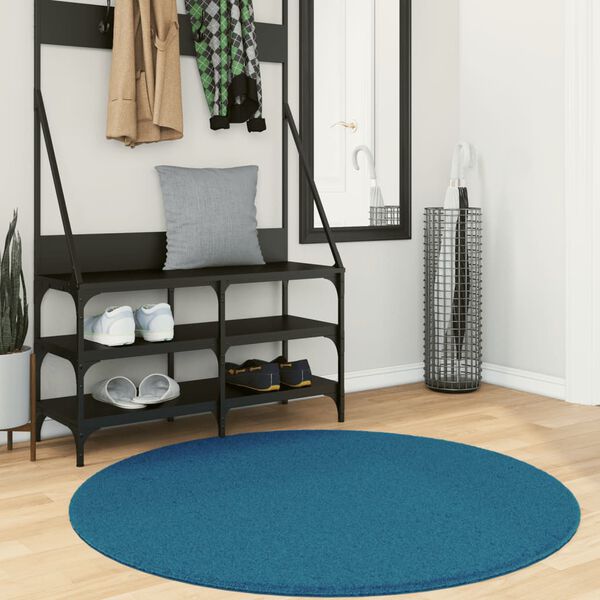 vidaXL Rug OVIEDO Short Pile Turquoise Ø 120 cm