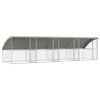 vidaXL Dog Kennel 4 pcs Silver 8 x 2 x 2 m Galvanised steel