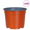 vidaXL Flower Pot 200 pcs Terracotta &Oslash; 10 x 8 cm Plastic