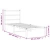 vidaXL Metal Bed Frame without Mattress with Headboard Black 80x200cm