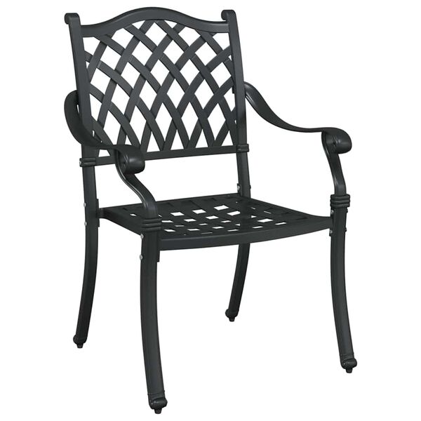 vidaXL Garden Chair 2 pcs Black 56 x 55 x 92.5cm Aluminium