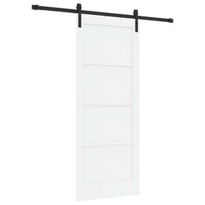 vidaXL Sliding Door 83 x 202 cm Solid Pine Wood White and Black