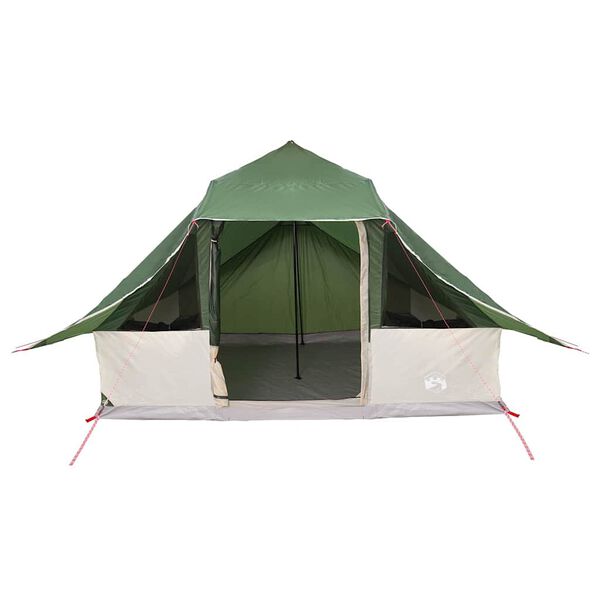 vidaXL Tipi Tent with Roof Green 364 x 281 x 257 cm Taffeta