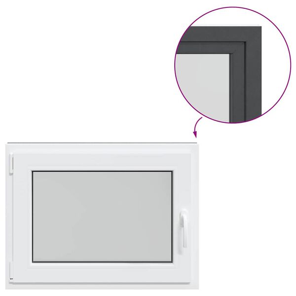 vidaXL Basement Window "RISOR" 80x60 cm Tilt&Turn DIN Left Anthracite