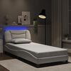 vidaXL Bed Frame with LED without Mattress "Hvar" White 90x200 cm