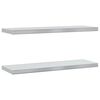 vidaXL Wall Shelves 2 pcs 75x23.5x3 cm Silver Stainless Steel