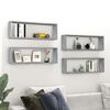 vidaXL Wall Cube Shelves 4 pcs Grey Sonoma 80x15x26.5 cm Engineered Wood