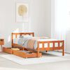 vidaXL Bed Frame without Mattress Wax Brown 75x190 cm Small Single Solid Wood Pine
