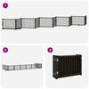 vidaXL Dog Gate with Door Foldable 10 Panels Black 800 cm Poplar Wood