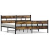 vidaXL Metal Bed Frame without Mattress Smoked Oak 193x203 cm