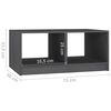 vidaXL Coffee Table Grey 75x50x33.5 cm Solid Pinewood