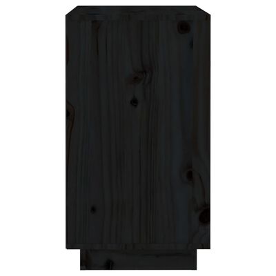 vidaXL Wine Cabinet Black 55.5x34x61 cm Solid Wood Pine