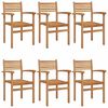 vidaXL Chair 6 pcs Brown 56 x 55 x 90.5 cm Solid Teak Wood