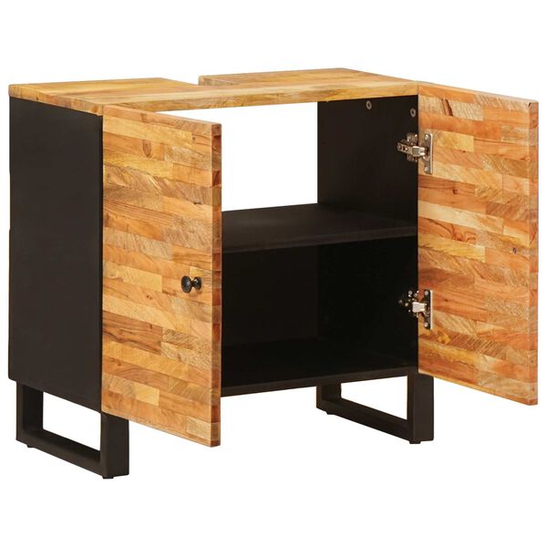 vidaXL Bathroom Sink Cabinet Natural 62 x 33 x 58 cm Solid Mango Wood