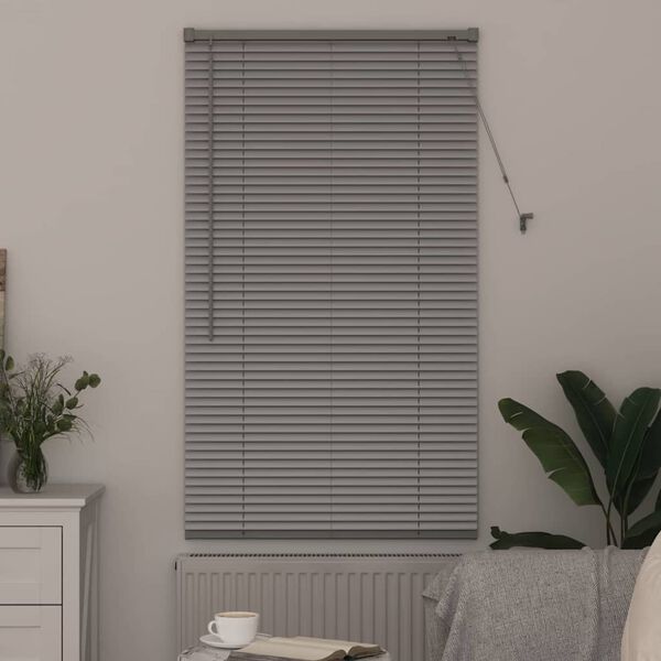 vidaXL Venetian Blinds Height Adjustable Silver 130 x 75 cm Aluminium