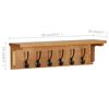 vidaXL Coat Rack 60x16x16 cm Solid Oak Wood