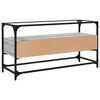 vidaXL TV Cabinet with Glass Top Grey Sonoma 98x35x51 cm Engineered Wood