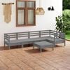 vidaXL 6 Piece Garden Lounge Set Solid Pinewood Grey