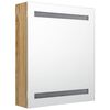 vidaXL LED Bathroom Mirror Cabinet Oak 50x14x60 cm