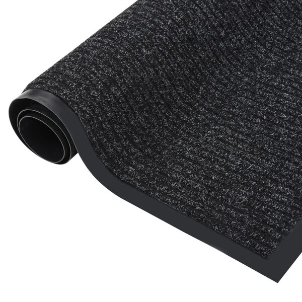 vidaXL Doormat Striped Anthracite 80x120 cm