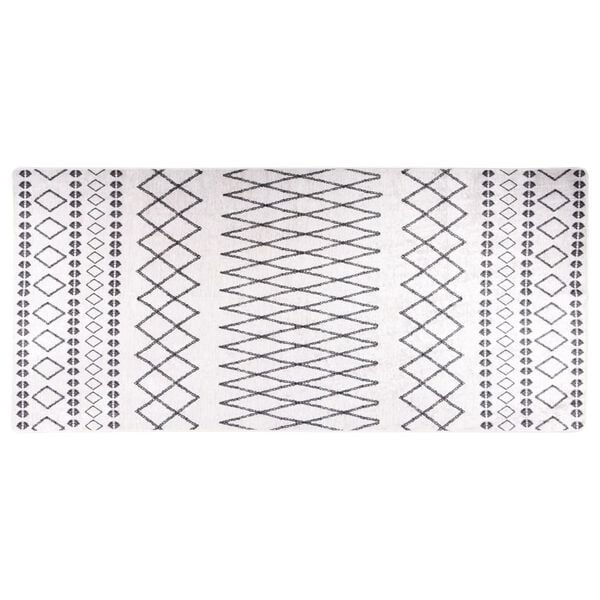 vidaXL Rug Washable 80x300 cm Black and White