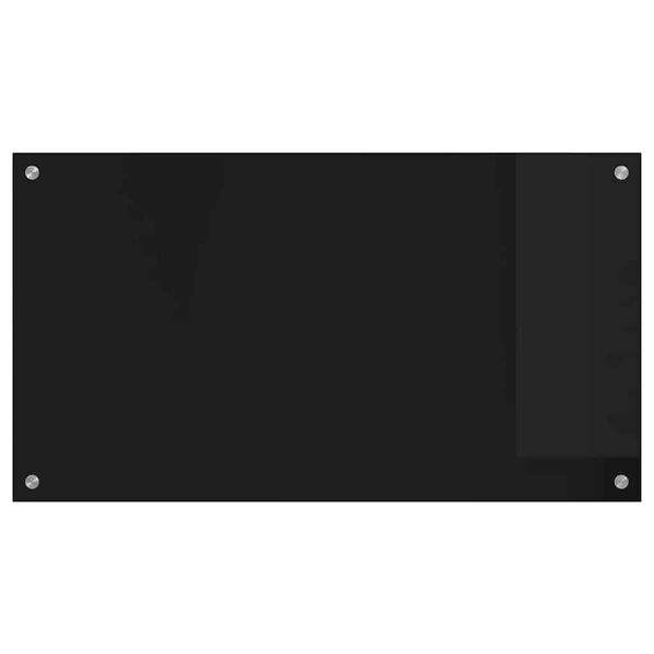 vidaXL Kitchen Backsplash Black 90 x 50 cm Tempered Glass