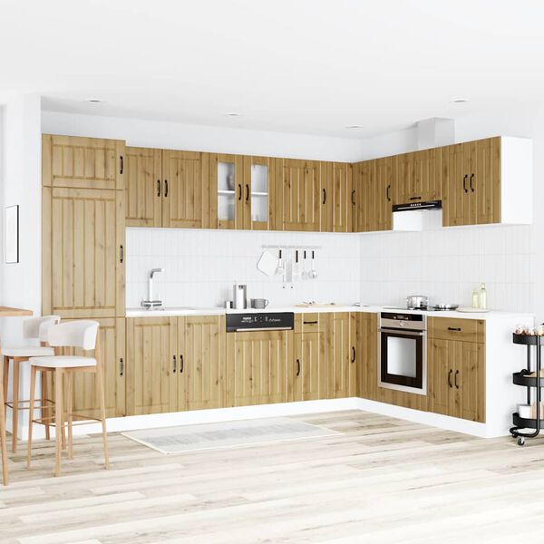 vidaXL Kitchen Cabinet with Door Lucca 2 pcs Brown 80 x 46 x 81.5 cm