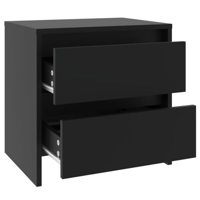 vidaXL Bedside Cabinet Black 45x34.5x44.5 cm Engineered Wood