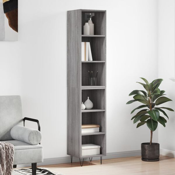 vidaXL Highboard Grey Sonoma 34.5x32.5x180 cm Engineered Wood
